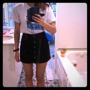 Black denim skirt